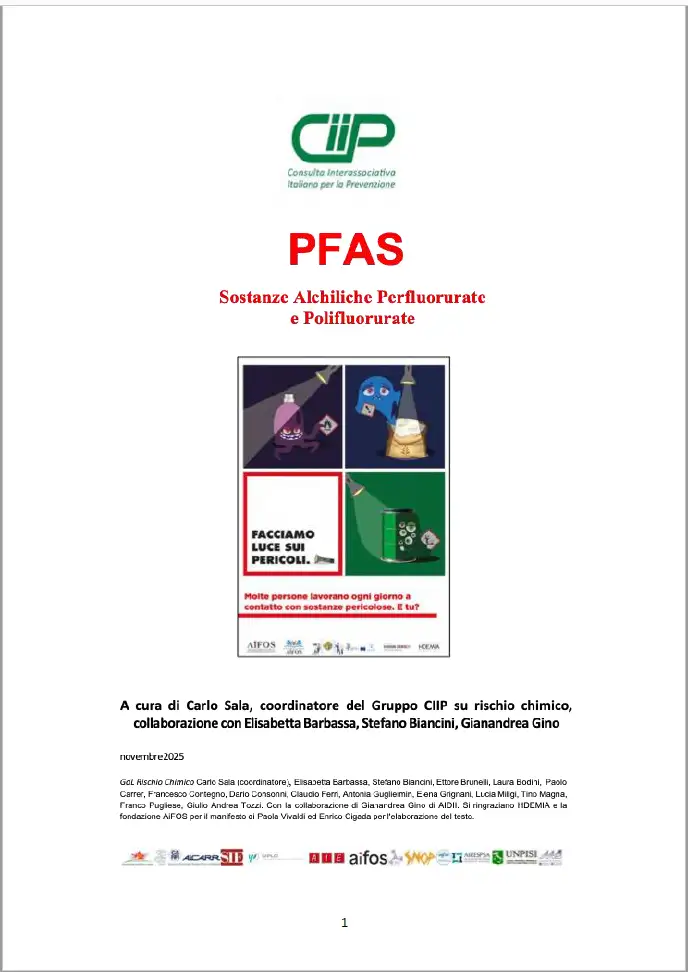 PFAS - Sostanze Alchiliche Perfluorurate e Polifluorurate 2025 PFAS - Sostanze Alchiliche Perfluorurate e Polifluorurate 2025